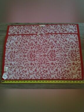 Threshold Red and White Floral Hand Towels